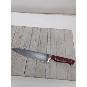 Paula Deen Chef Knife Stainless Steel Red Handle 8" Blade 13-1/2" Long